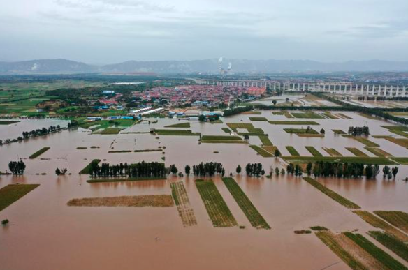 从60万米高空看山西水灾有多严重